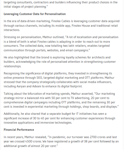 BW Marketing World: 50% of Finolex Marketing Spend Goes to TV